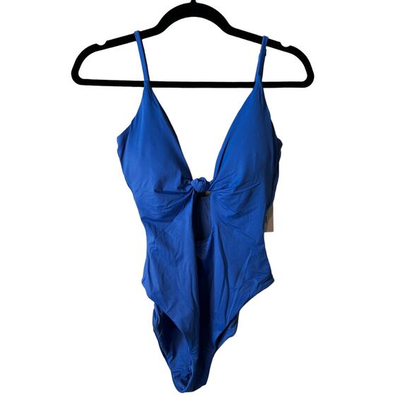 NWT Andie Swim The Santorini One Piece Swimsuit Blue Size Medium Pool Beach - Picture 1 of 9